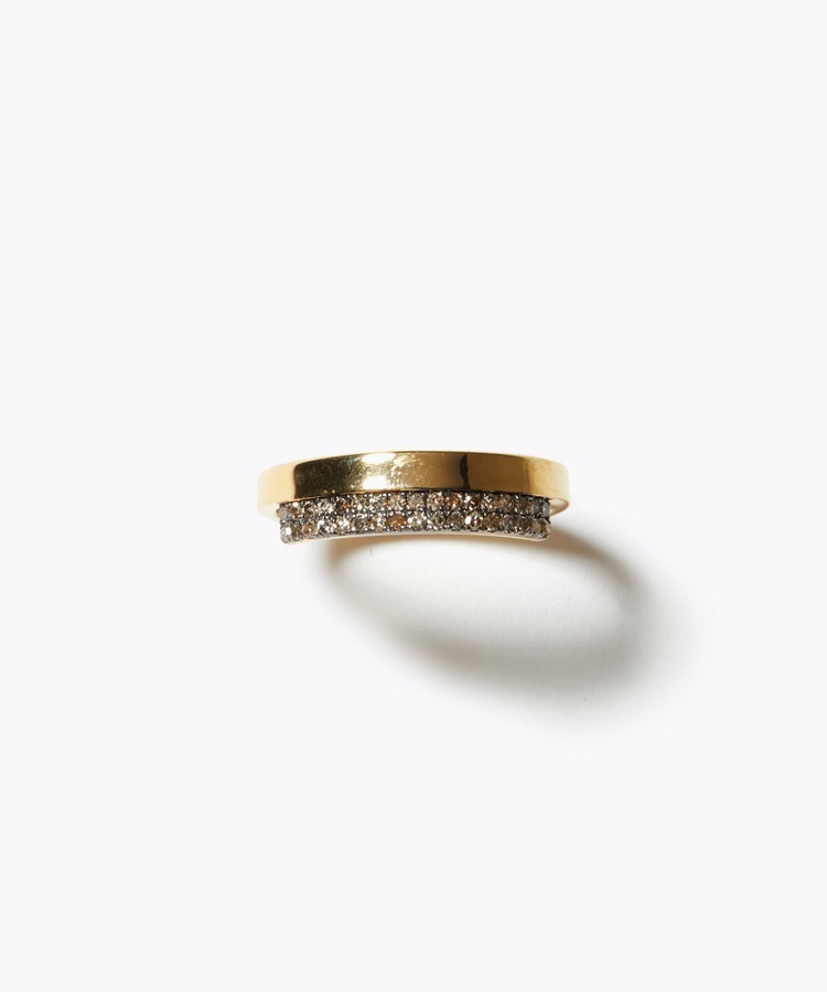 [meander] front pave diamonds stacking ring
